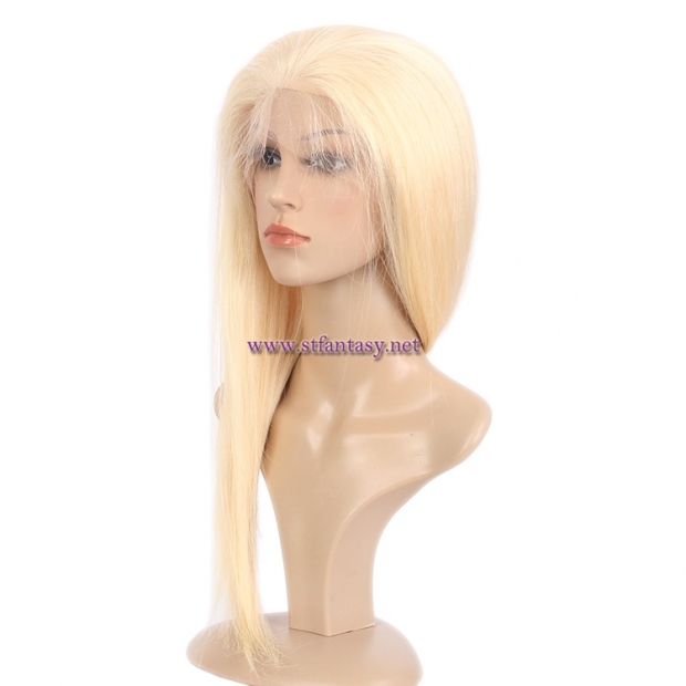 Human Hair Full Lace Wig-Wholesale Long Straight Blonde Indian Human Hair Wig For Women