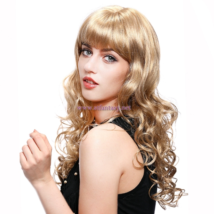 Curly Wig For Women-Guangzhou Fantasy Wig 24 Inch Long Curly Blonde Wig For White Women