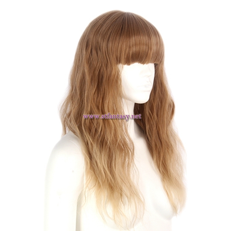 Fashion Women Hair Wig-Wholesale 23 Inch Golden Ombre Long Curly Synthetic Wigs For Women