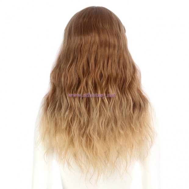 Fashion Women Hair Wig-Wholesale 23 Inch Golden Ombre Long Curly Synthetic Wigs For Women