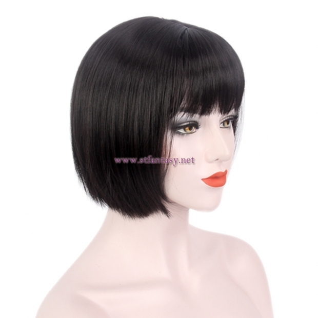 Women Bob Wig -Wholesale 12 Inch Short Straight Natural Black Wig For Women