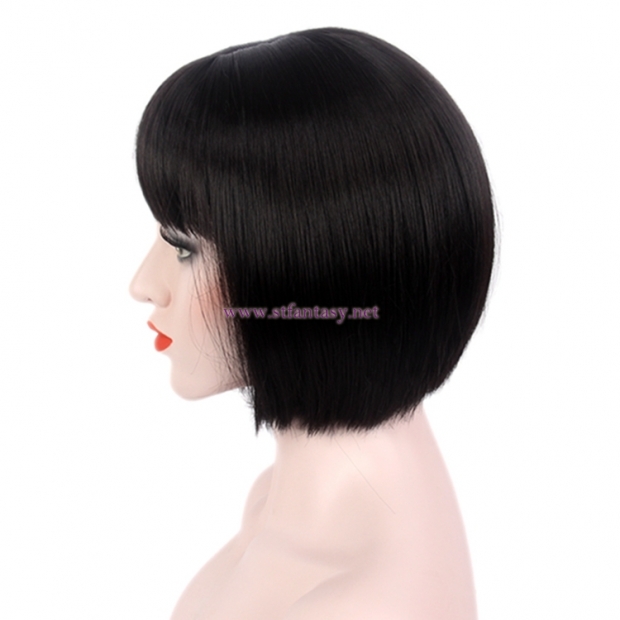 Women Bob Wig -Wholesale 12 Inch Short Straight Natural Black Wig For Women