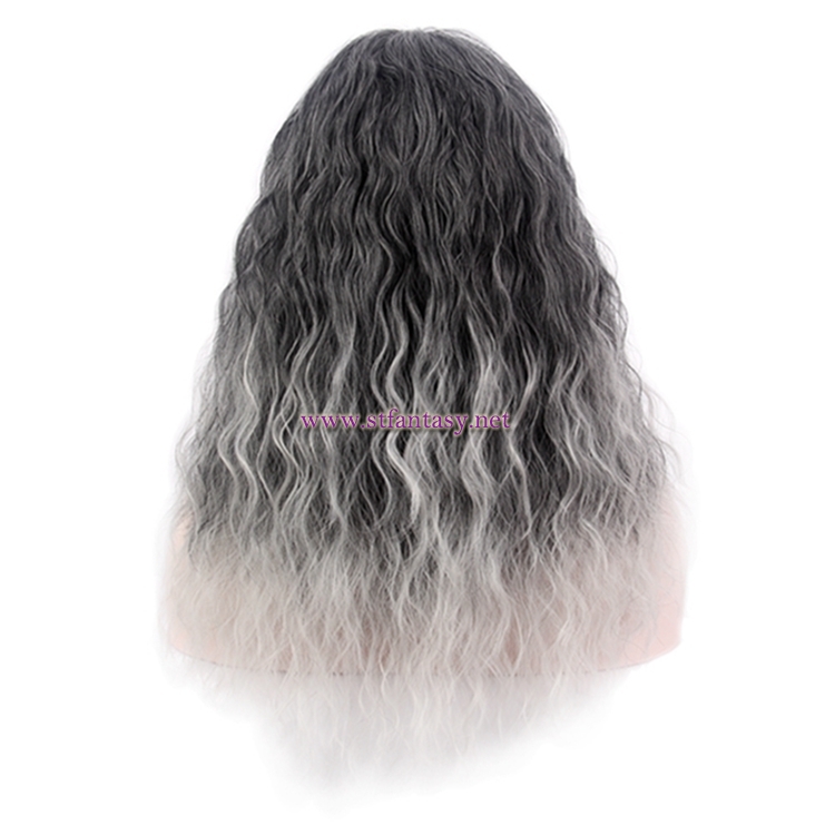 Silver Gray Ombre Wig-Wholesale Women Long Curly Hair Wig Ombre Color Cosplay Wig For Women