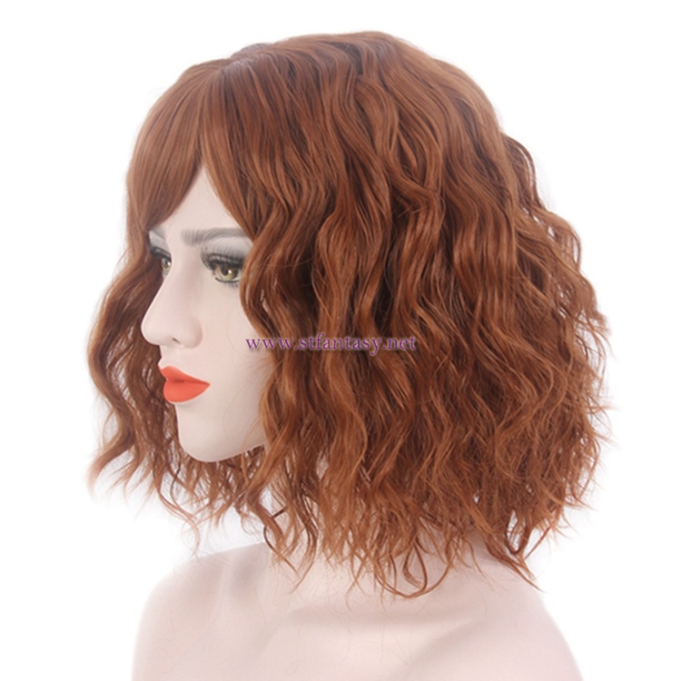 Guangzhou Wig-Wholesale 12" Fashion Curly Brown Heat Resistant Fiber
