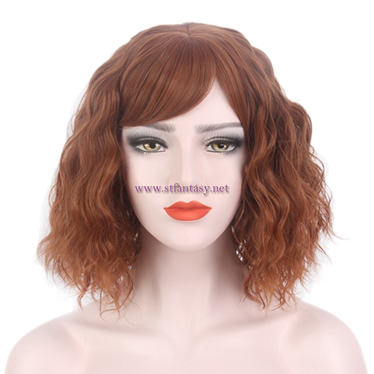 Guangzhou Wig-Wholesale 12" Fashion Curly Brown Heat Resistant Fiber