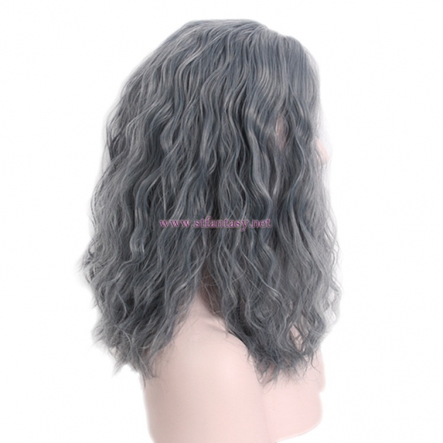 Guangzhou Wig-Wholesale Vogue Mid-Length Linen Gray Hair Synthetic