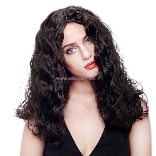 Guangzhou Wig Wholesale-24″ Curly Mid-Part Ultra Thick Synthetic Wig Afro Wigs