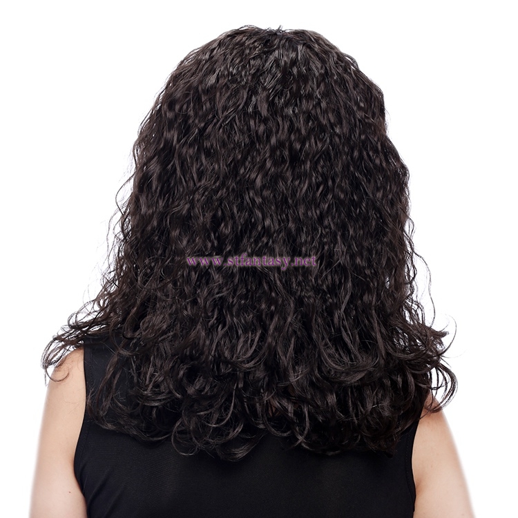 Guangzhou Wig Wholesale-24″ Curly Mid-Part Ultra Thick Synthetic Wig Afro Wigs