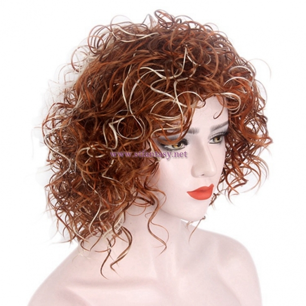 Best Selling Short Wig-Rock Style Mix Colors Kinky Curly Afro Wigs Wholesale