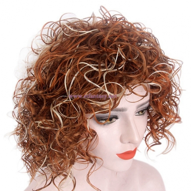 Best Selling Short Wig-Rock Style Mix Colors Kinky Curly Afro Wigs Wholesale