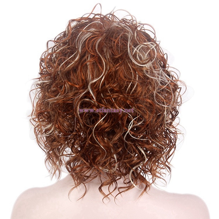 Best Selling Short Wig-Rock Style Mix Colors Kinky Curly Afro Wigs Wholesale