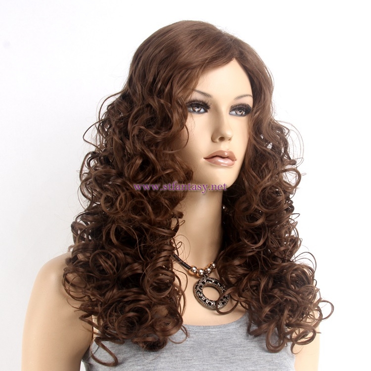 Fantasywig Wholesale-Sexy Rachel Long Brown Spiral 26" Brown Afro Wig