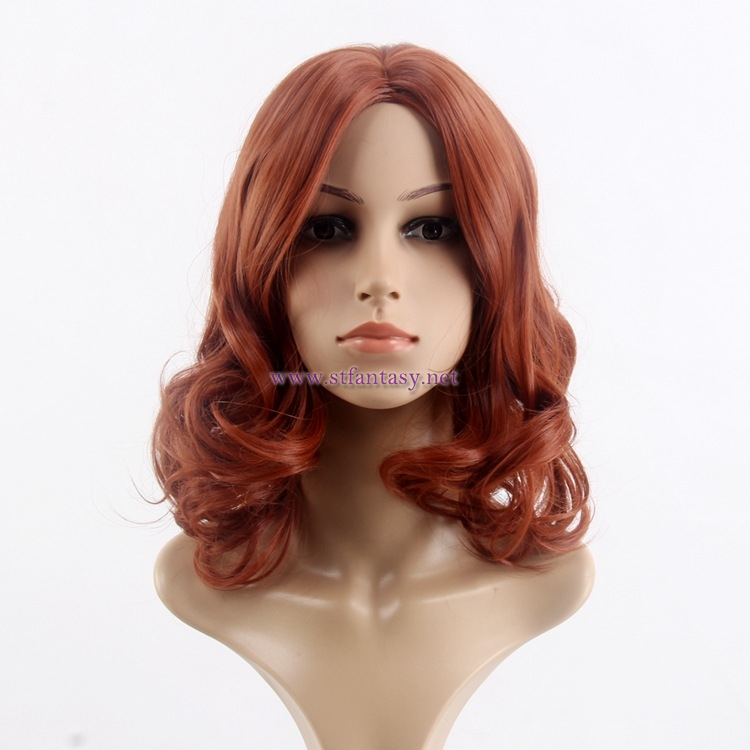 Fantasy Wig Wholesale-Heat Resistant Fiber 17" Dark Brown Custom Wigs