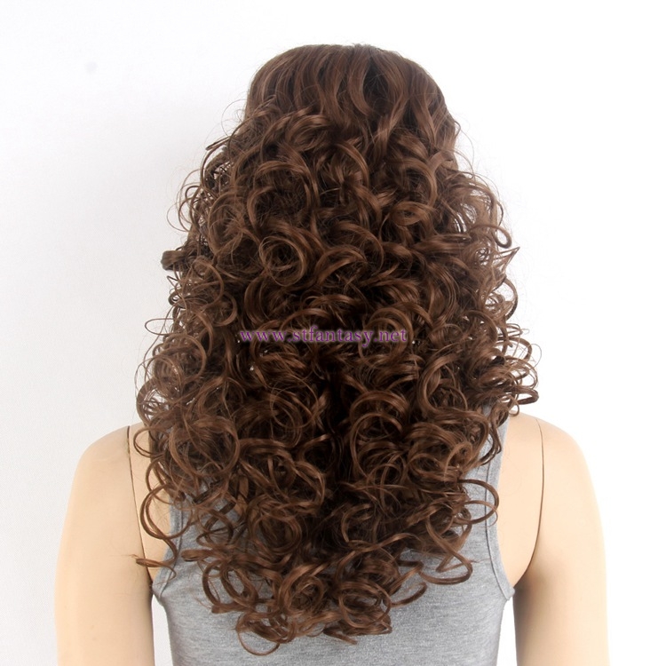 Fantasywig Wholesale-Sexy Rachel Long Brown Spiral 26" Brown Afro Wig