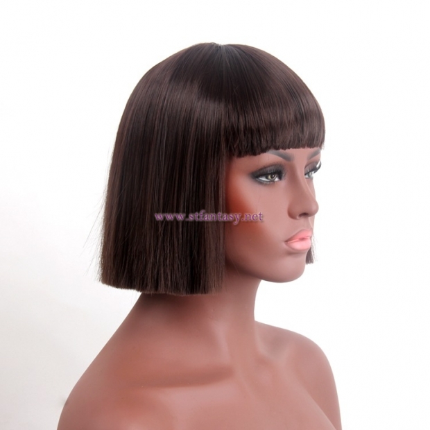 Shenzhen Wig-  Wig Factory Heat Resistant 13" Dark Brown Bob Wigs Supplier