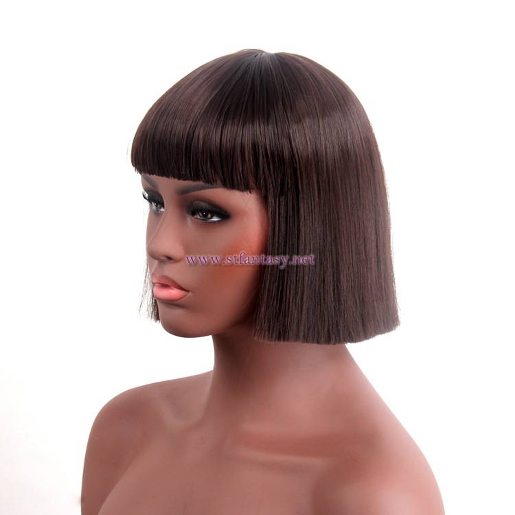 Shenzhen Wig-  Wig Factory Heat Resistant 13" Dark Brown Bob Wigs Supplier