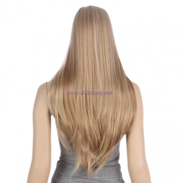 Shenzhou Wig Supplier-Wholesale Ultra Long Straight Brown Mixed Blonde Wig for Women
