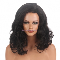 Synthetic Wig Manufacturer-20" Side Part  Black Sexy Women Wig Supplier