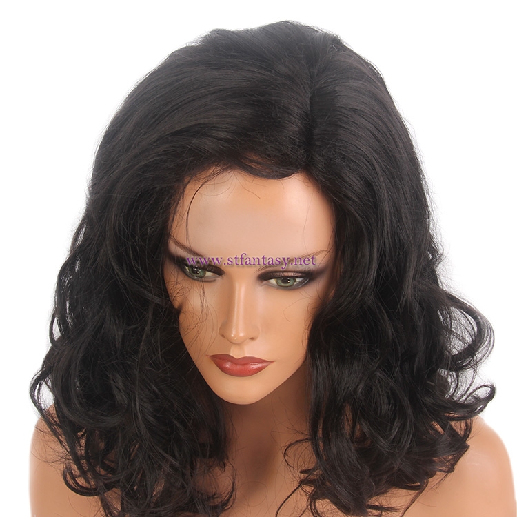 Synthetic Wig Manufacturer-20" Side Part  Black Sexy Women Wig Supplier