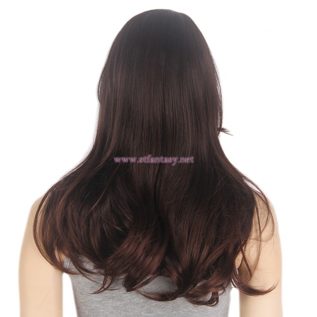 Shenzhou Wig Manufacturer- Wholesale 26" Micro-volume-Dark Brown Synthetic Wig for Women