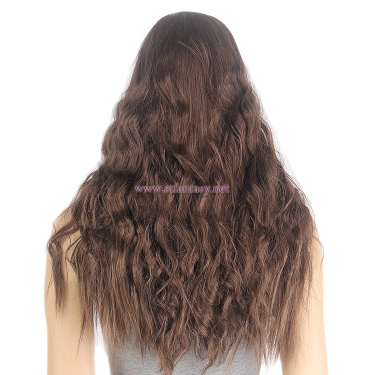 Guangzhou Wig Supplier-Wholesale 27" Curly Brown Synthetic Wig With Good Price