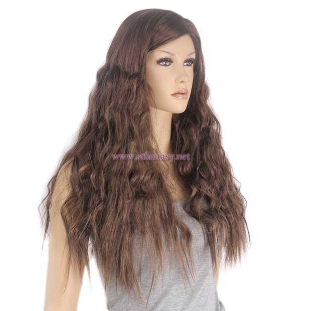 Guangzhou Wig Supplier-Wholesale 27" Curly Brown Synthetic Wig With Good Price