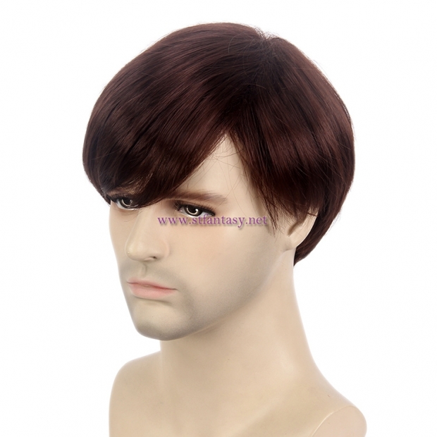 Short Wig Men-Wholesale 8" Brown Hairpieces From Guangzhou Wig Supplier