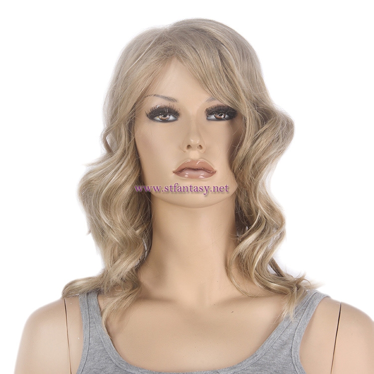Curly Wig-Wholesale 16" 613 Blonde Short Wavy Synthetic Hair Wig Supplier