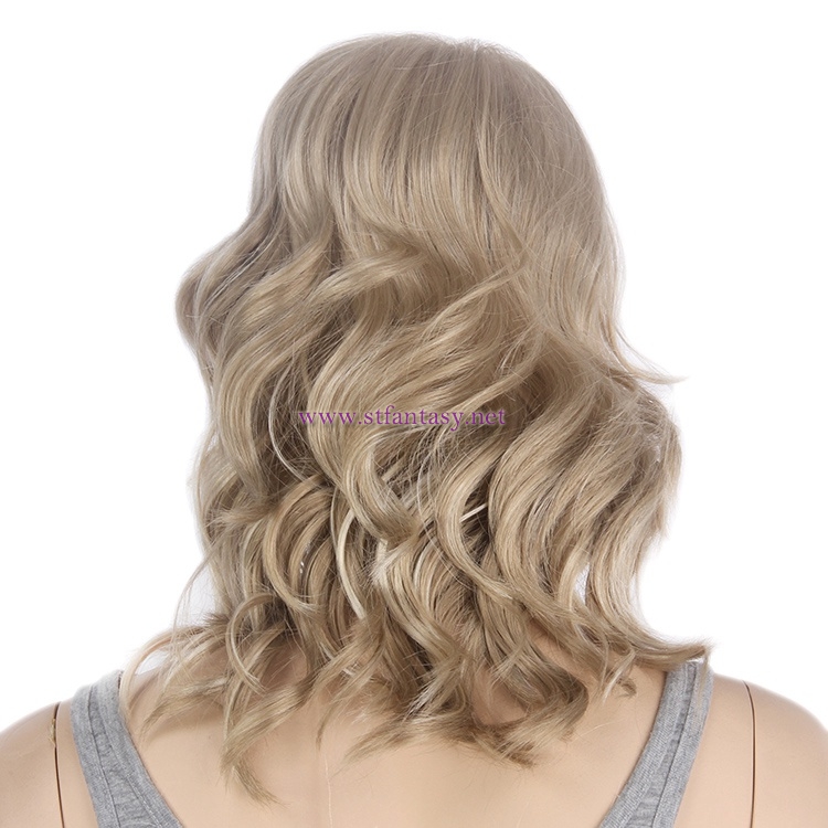 Curly Wig-Wholesale 16" 613 Blonde Short Wavy Synthetic Hair Wig Supplier