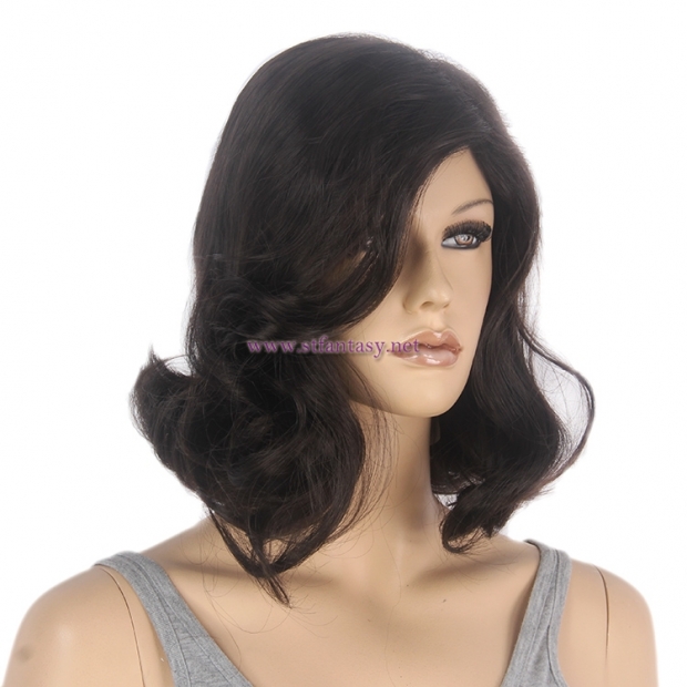 Curly Wig Supplier-Wholesale Good Looking Natural Black Wavy Wig For Women