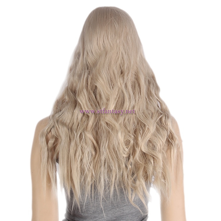 Wig Blonde- 26“ Long Curly High Temperature Wire Side Part Wig Supply