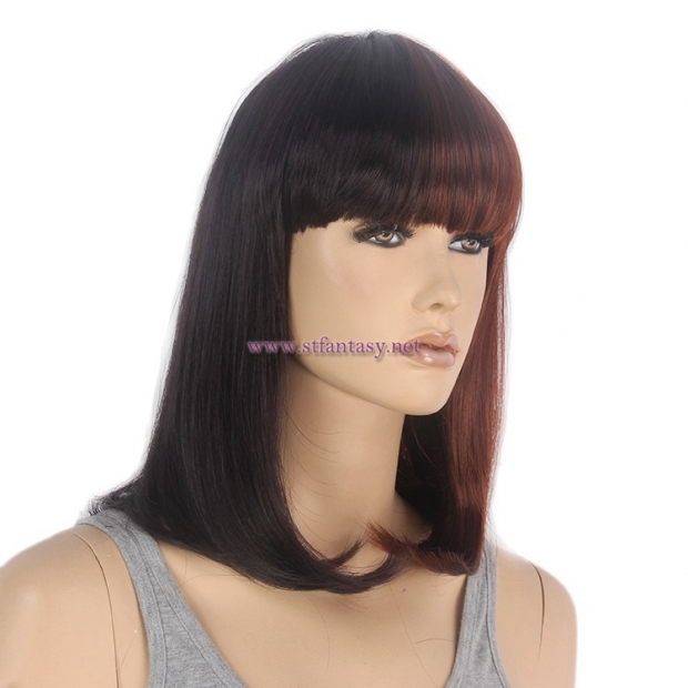 Mannequin Wig- Wholesale 15" Left Brown Right Black Special Color Wig for Window Model