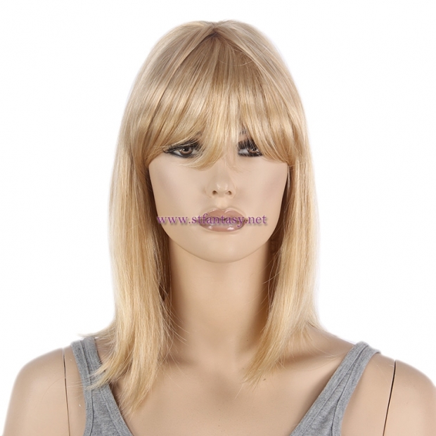 Blonde Wig Supplier-Wholesale 14" Shoulder Wig 100% Synthetic Fiber with Bnags
