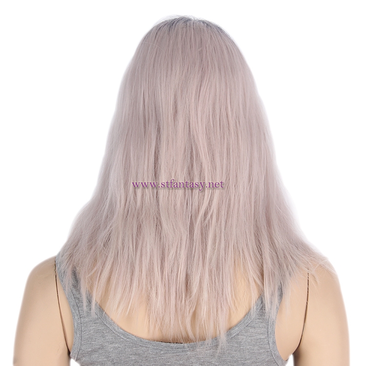 Guangzhou Wig Supplier-Wholesale 16" Lotus Root Color  Middle Part Cosplay  Wig