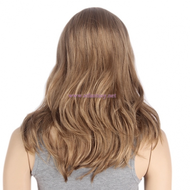 Wig Brown Supplier- Wholesale Good Quality 16" Fashion Women Wig Middle Part