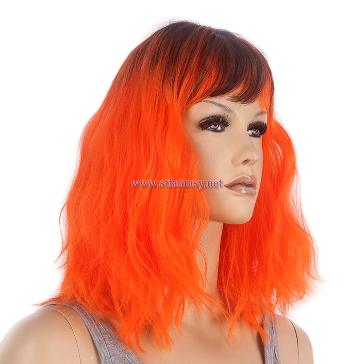Guanghzou Wig Supplier-16" Ombre Orange Party Wig for Women