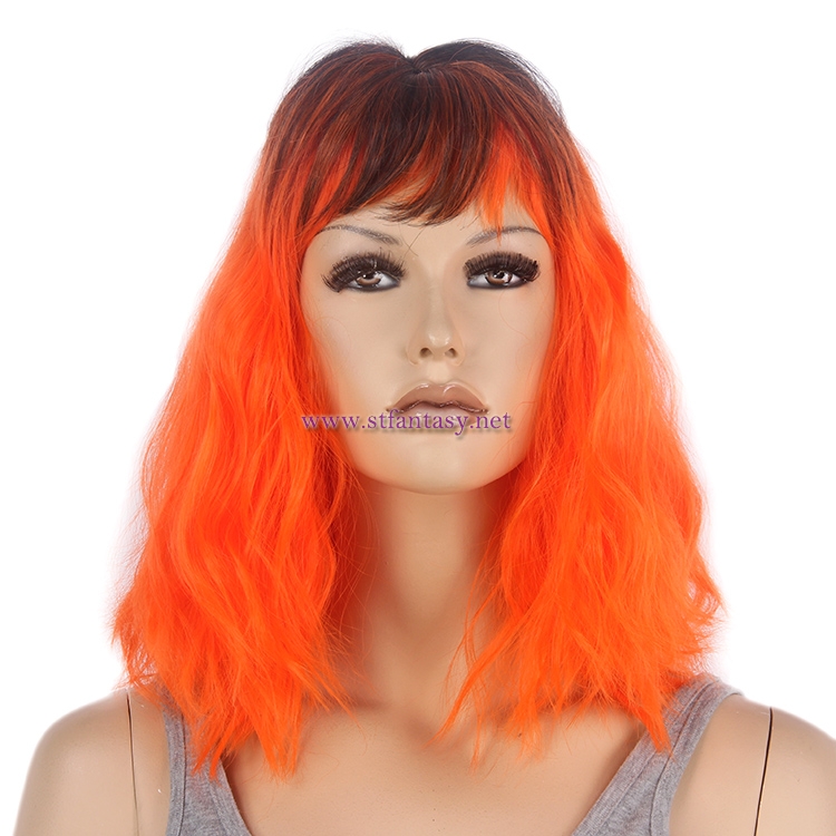 Guanghzou Wig Supplier-16" Ombre Orange Party Wig for Women