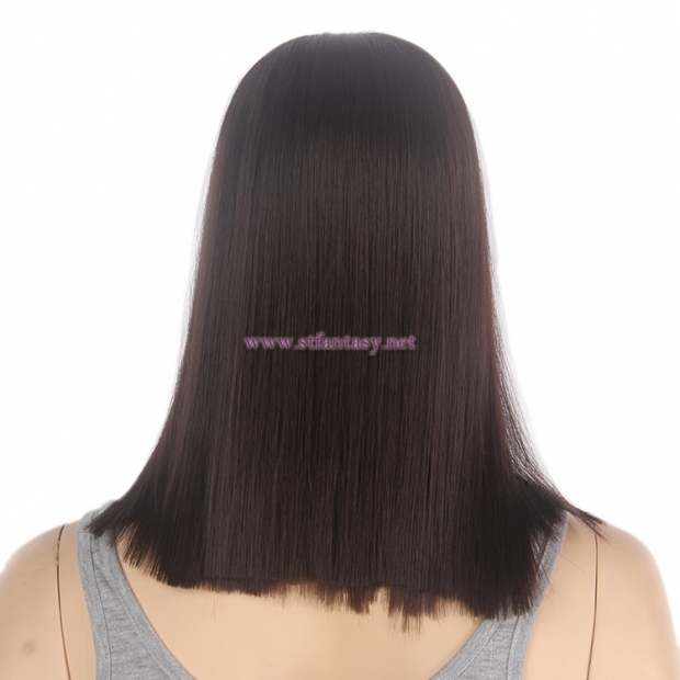 Shenzhen Wig Supplier-Wholesale 16" Brown Synthetic Bob Mannequin Wig with Plastic Cap