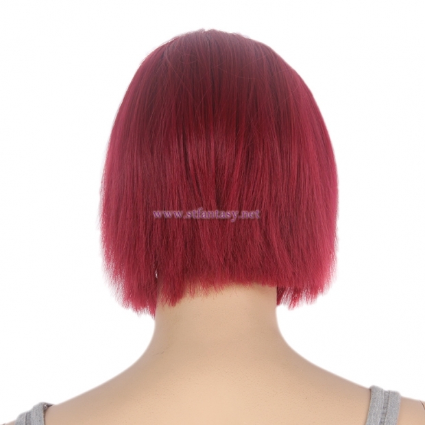 ST Fantasy Wig- Short Straight Brick Red Bob  Cosplay Wig Factory