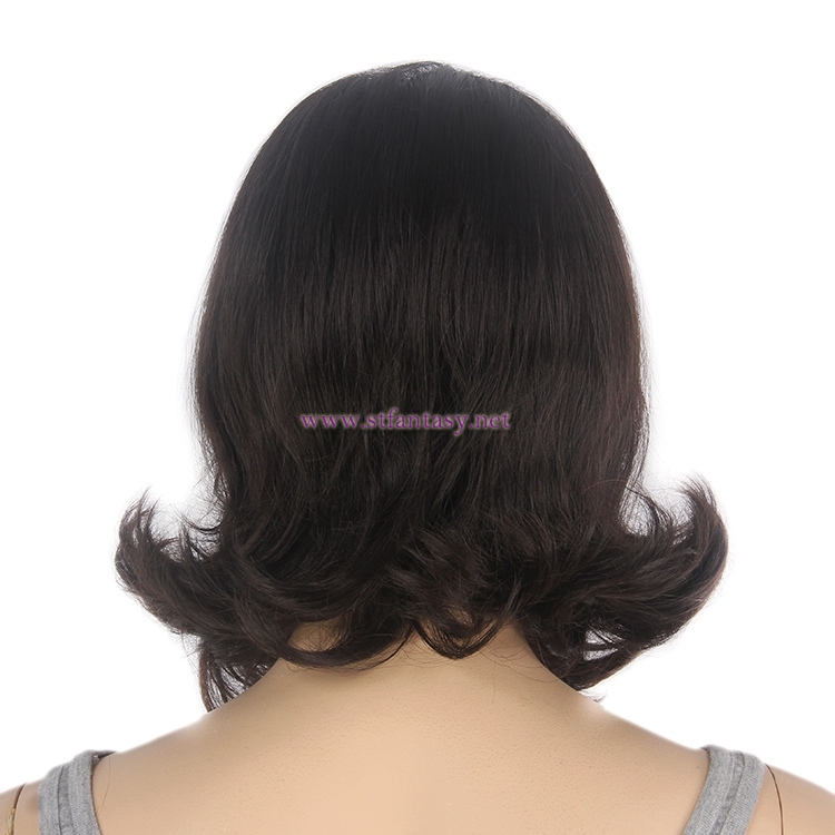 Guangzhou Wig Factory- 15" Natural Black Wavy Wig for Women