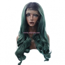 Ombre Wig Supplier- 26 inch Long Curly  Synthetic Lace Front Wig