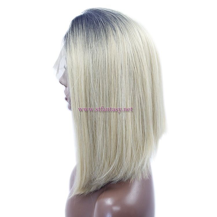 Ombre Color Synthetic Lace Front Wig- Short Straight Bob Wig Supplier