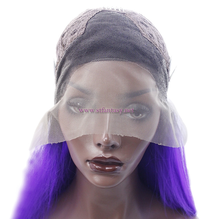 Long Purple Wig -High Temperature Fiber Lace Front Wig
