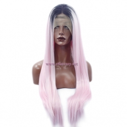 Long Ombre Pink Wig- Wholesale Synthetic Lace Front Wigs Supplier