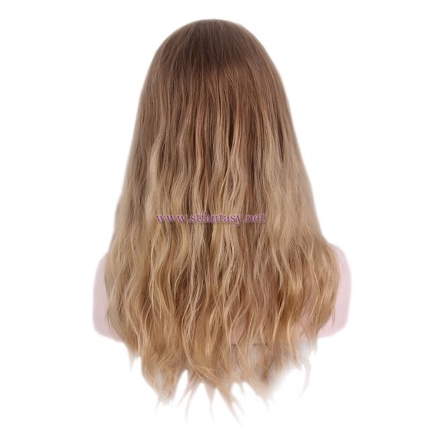 Guangzhou Wig Vendor- 16" Natural Curl Ombre Brown Coaplay Wig