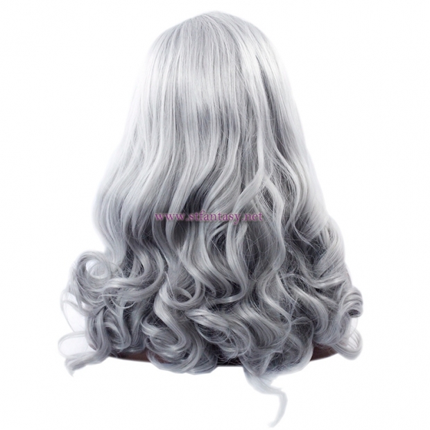 ShenZhen Wig Supplier- Silver Gray Sexy Curly Lace Front Wig