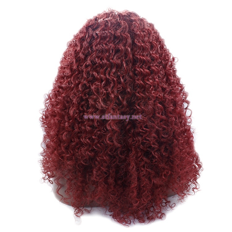 Burgundy Lace Front Wig- Wholesale Kinky Curly Synthetic Wig for Women