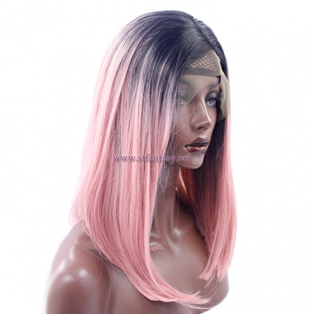 Pink Ombre Wig- Cheap Synthetic Lace Front Wig from Guangzhou Fantasy Wig