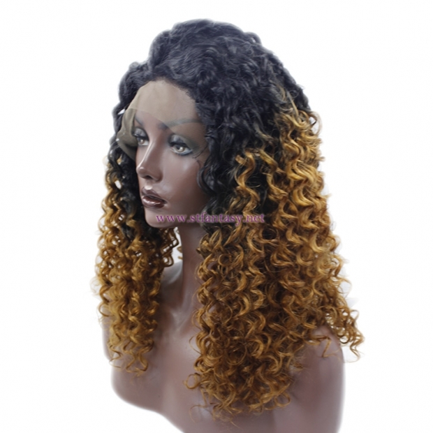 Guangzhou Wig Supplier -Heat Resistant Fiber Kinky Curly Lace Front Wig