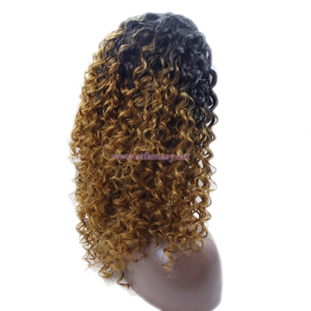 Guangzhou Wig Supplier -Heat Resistant Fiber Kinky Curly Lace Front Wig